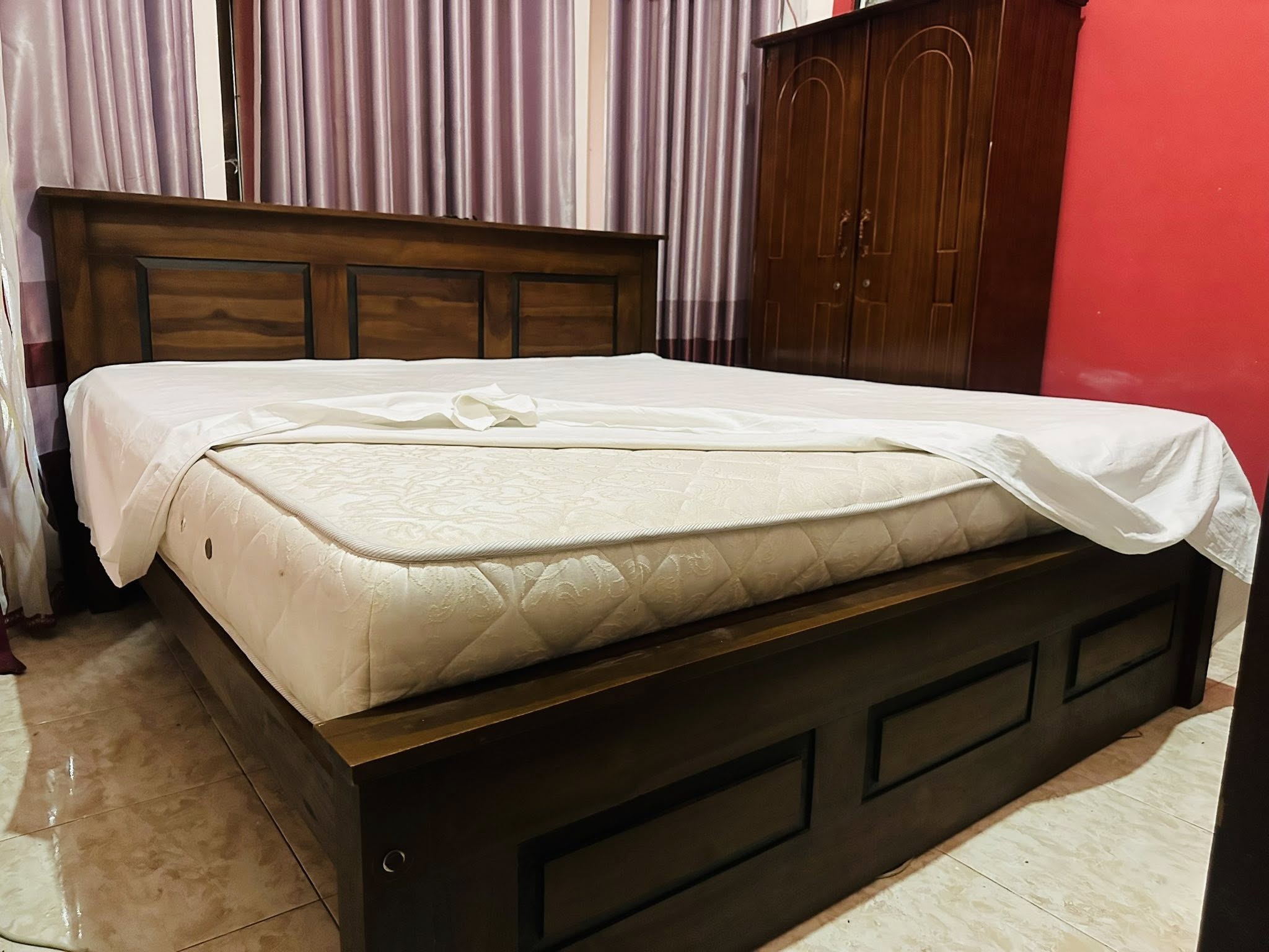 Teak Bed Set with Dressing Table