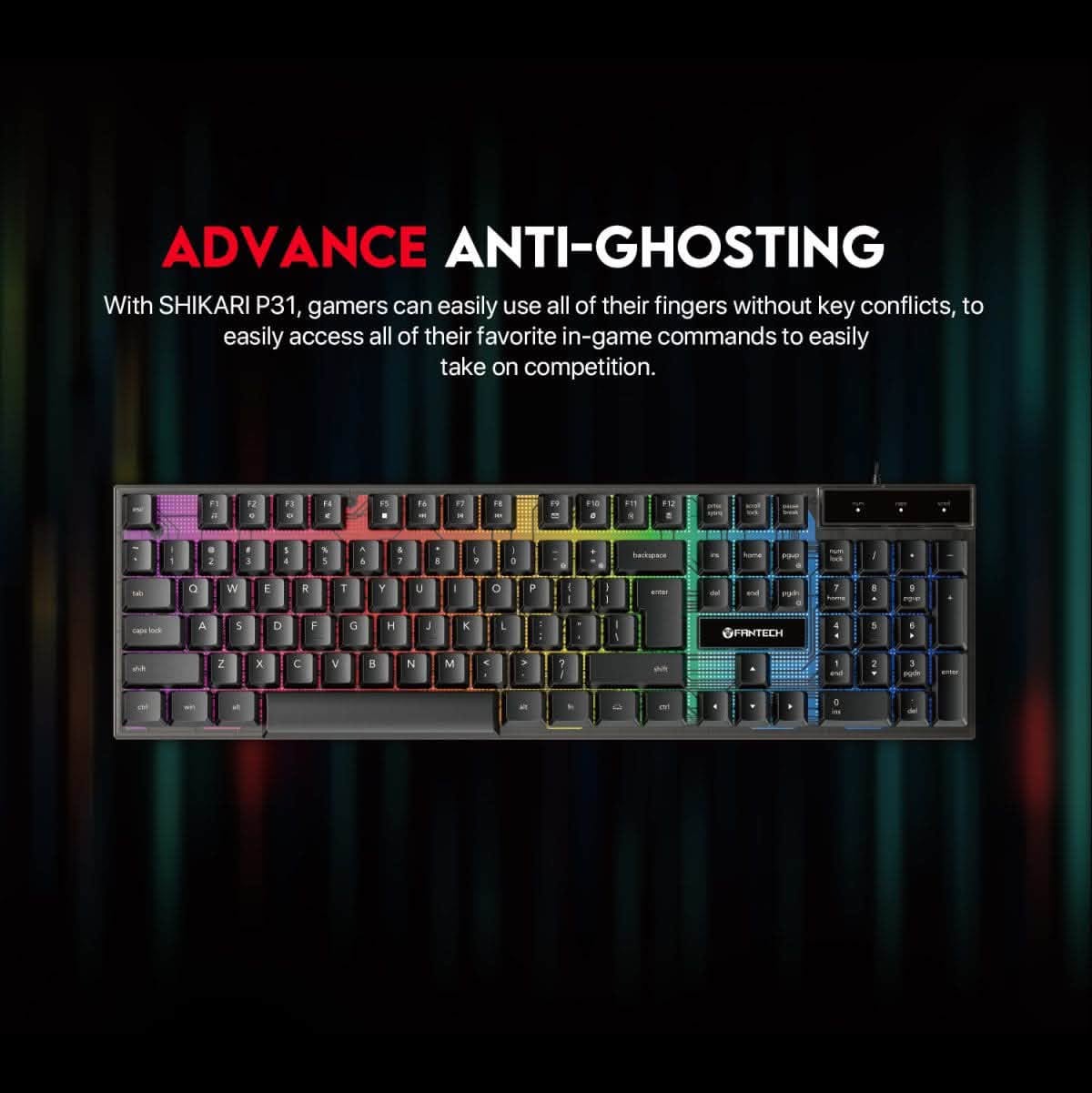 Fantech Shikari P31 RGB Gaming Keyboard එකක් විකිණීමට ඇත!