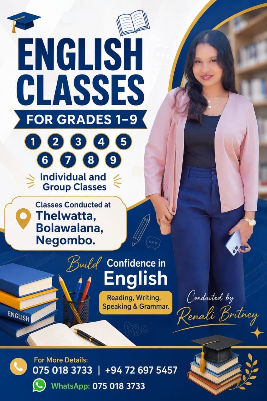 English Classes for Grades 1 – 9