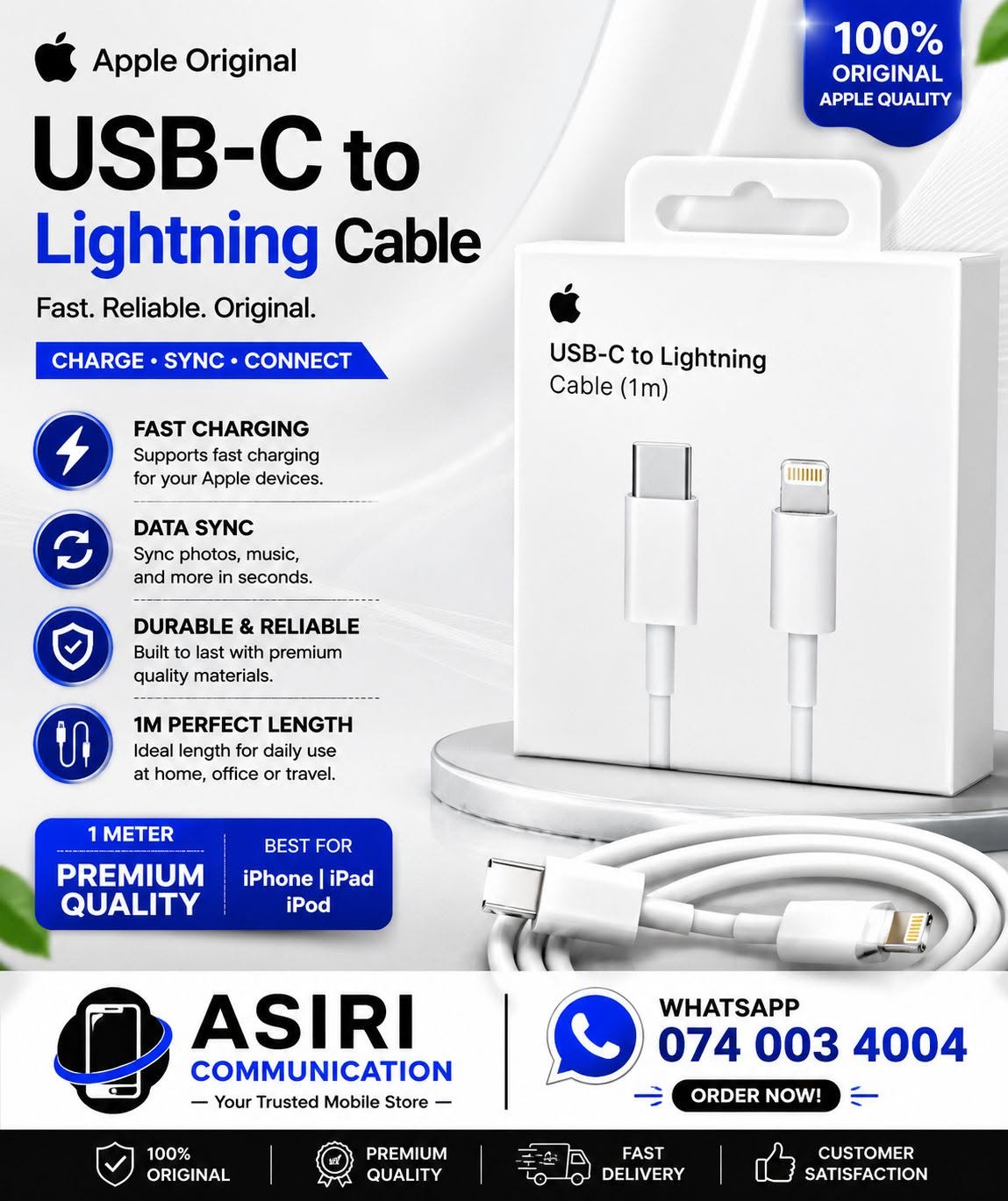 USB-C to Lightning Cable – Apple Original