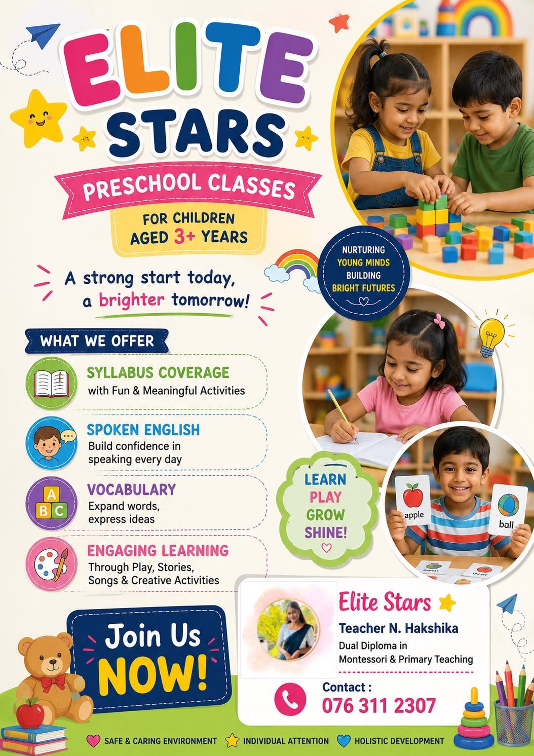 ENGLISH CLASSES – Preschool – Grade 9