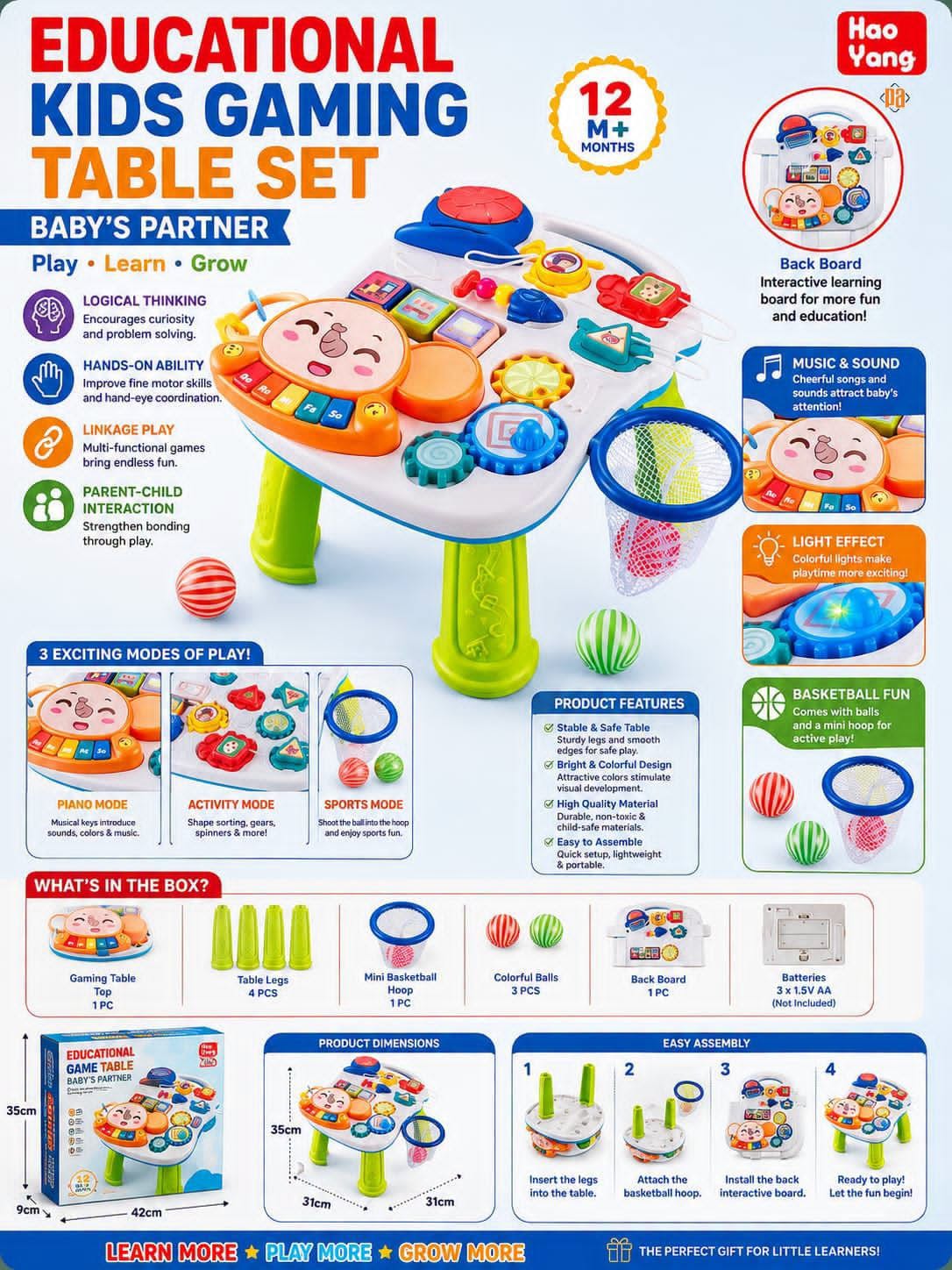 Education Kids Gaming Table Set