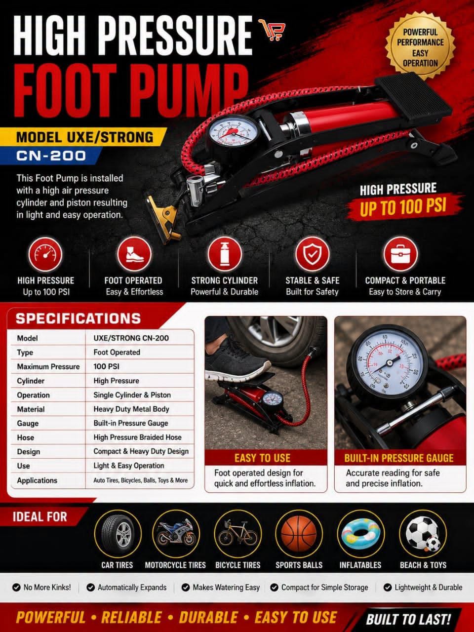 High Pressure Foot Pump