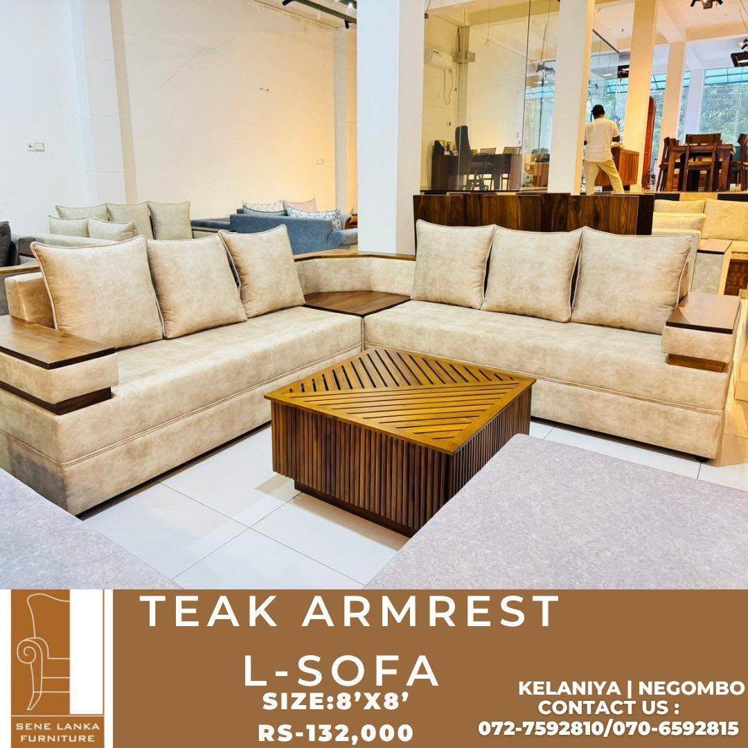 Teak Armrest L- Sofa