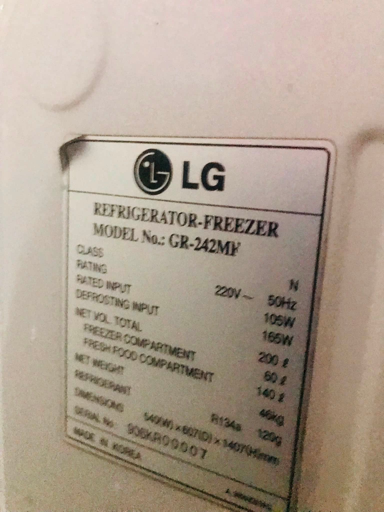 LG refrigerator double dooor (Used)