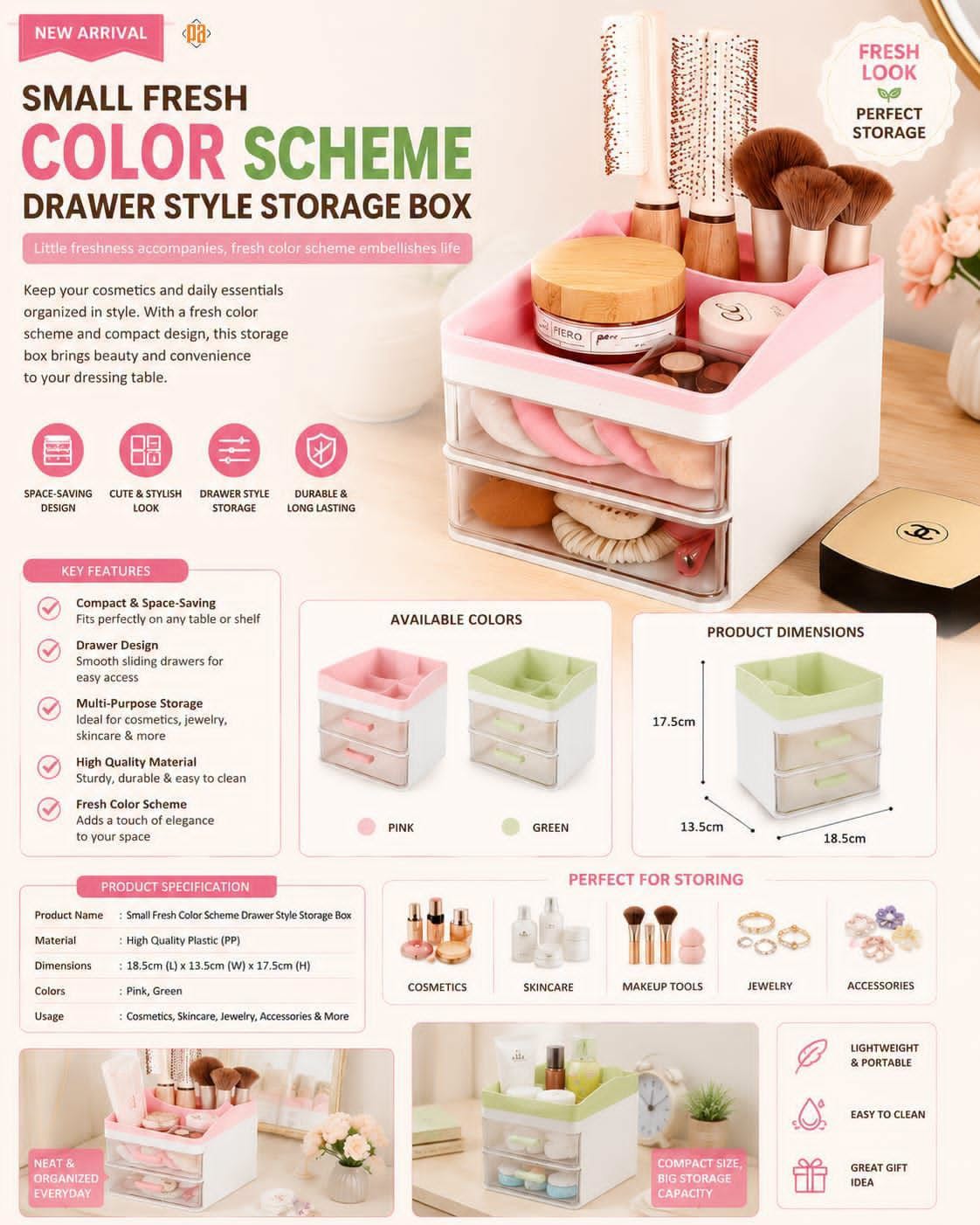 Desktop Cosmetics and Stationary Organizer