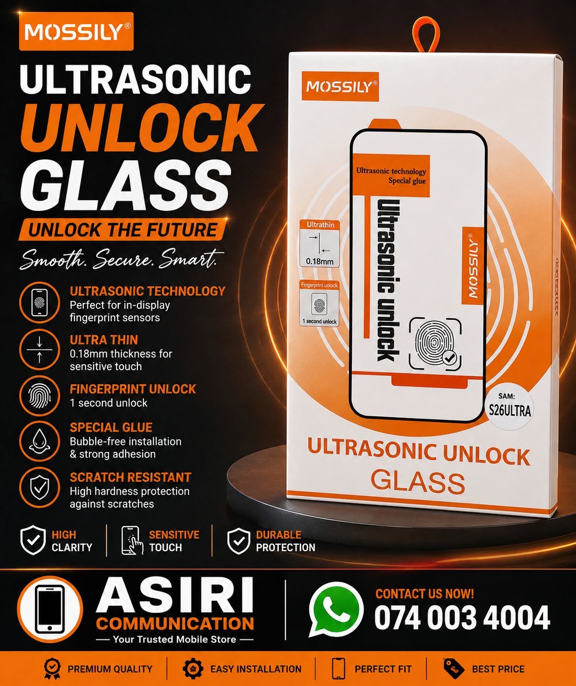 MOSSILY ULTRASONIC UNLOCK GLASS