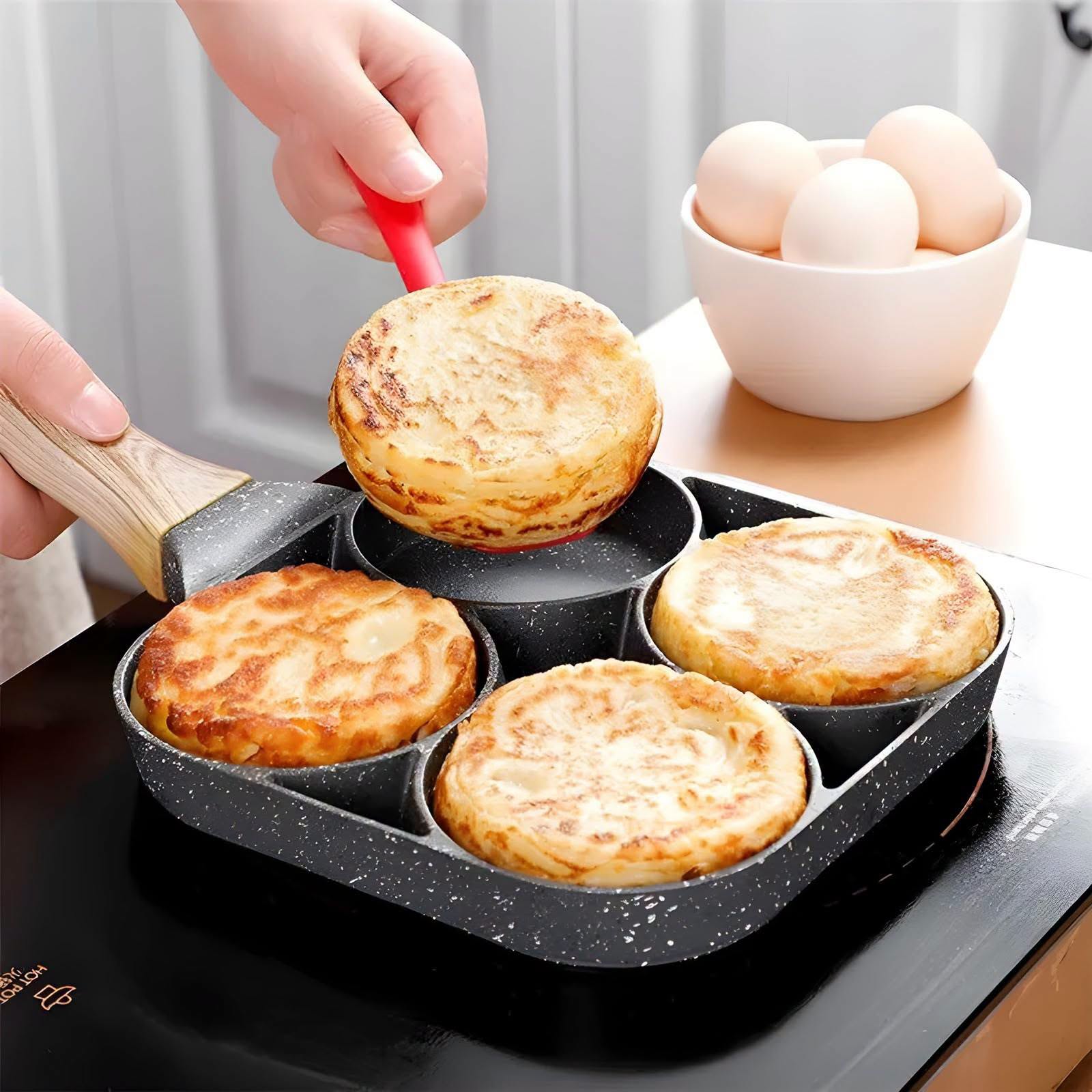 4 Hole Fry Pan with box