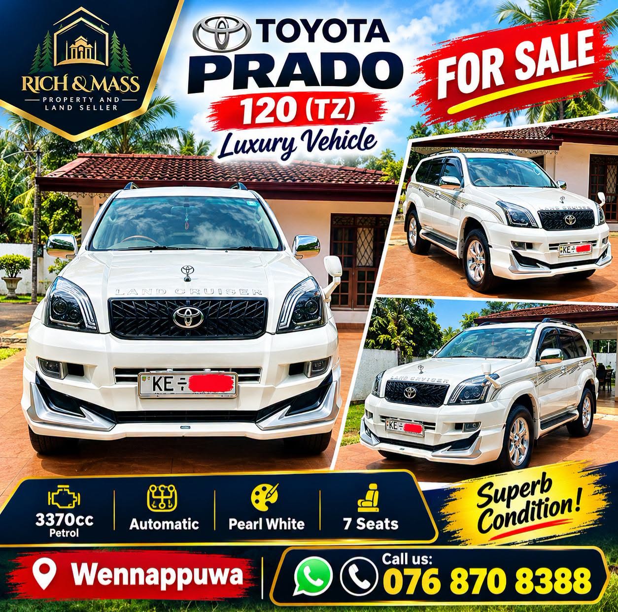 TOYOTA PRADO 120(Tz) Luxury vehicle (KE-××××) Immediately FOR SALE