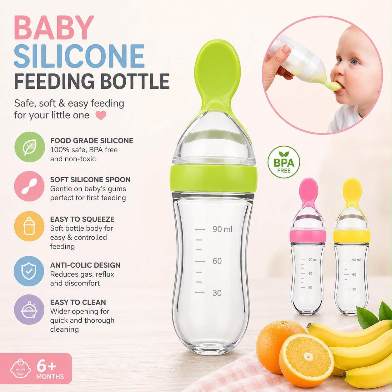 Baby Silicon Feeding Bottle