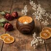 Coconut shell candel holder