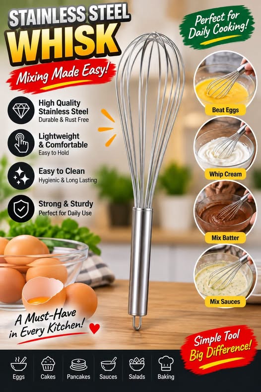 Stainless Steel Whisk – Must-Have Kitchen Tool!