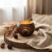 Coconut shell candel holder