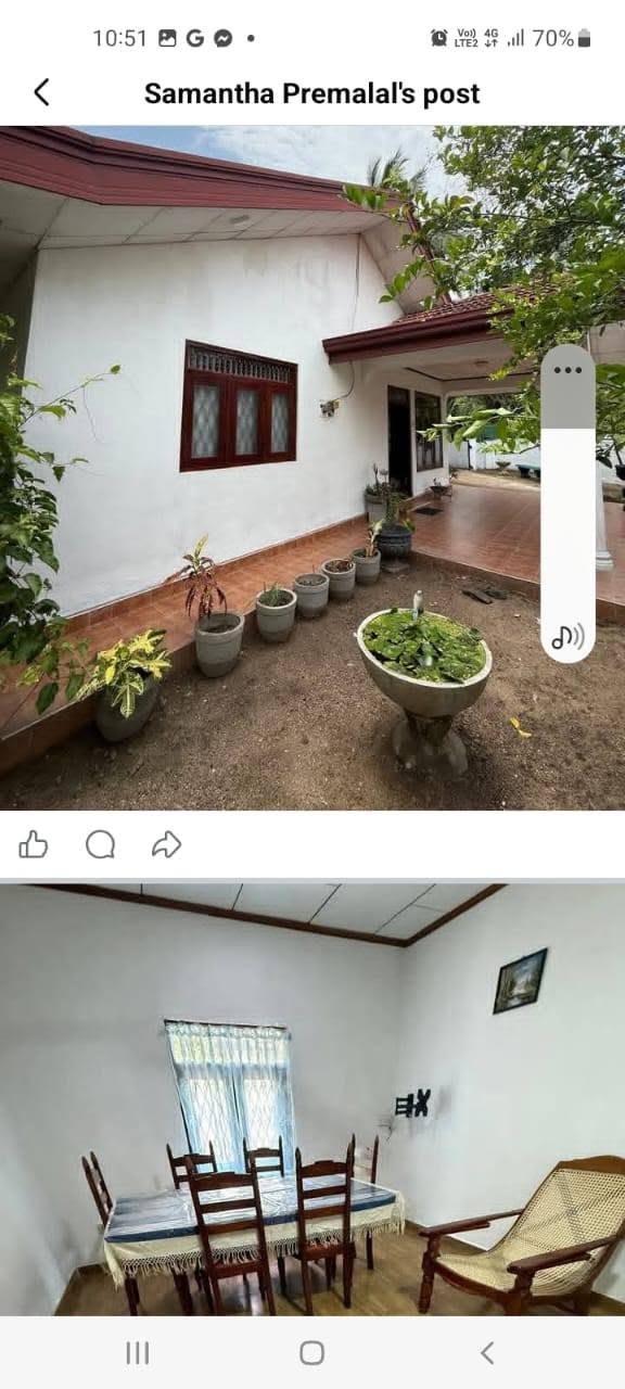 මීගමුව තිඹිරිගස්කටුව st.නික්ලස් පාසලට කිට්ටුව අංග සම්පුර්ණ නිවසක් කුලියට දීමට ඇත.