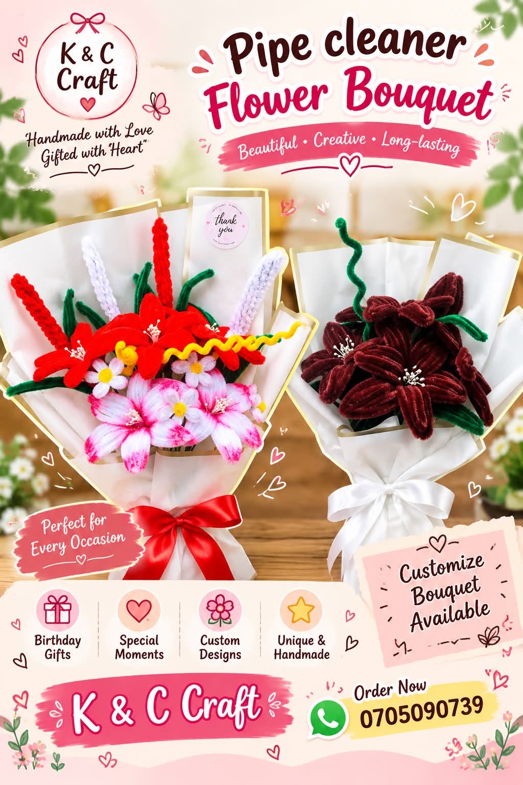 Pipe Cleaner Flowers Bouquet