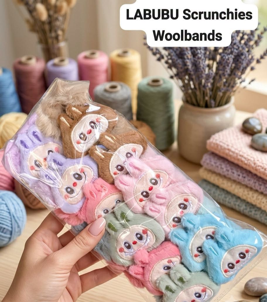 Labubu & Stitch Scrunchies Wool band