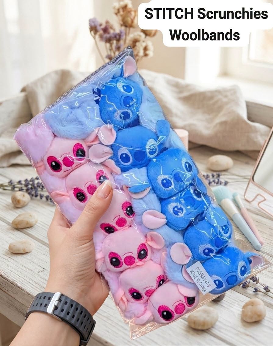 Labubu & Stitch Scrunchies Wool band