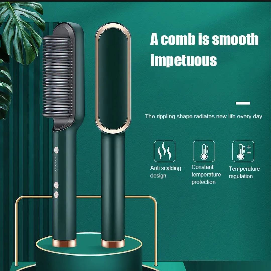 2 in 1 Hair Straightener Brush .