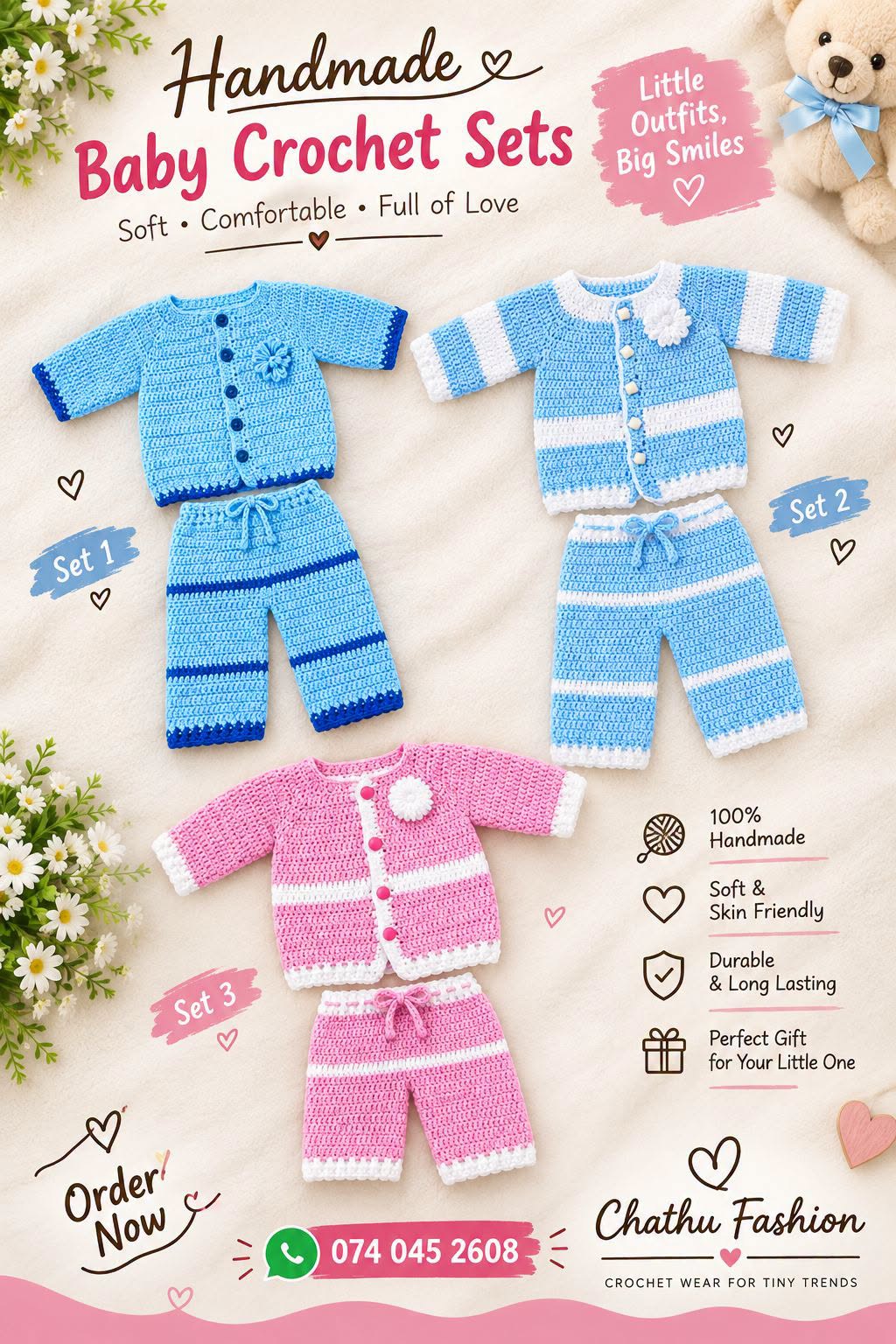 Handmade Baby Crochet Sets..